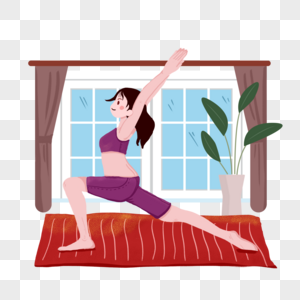 健身瑜伽插画图片