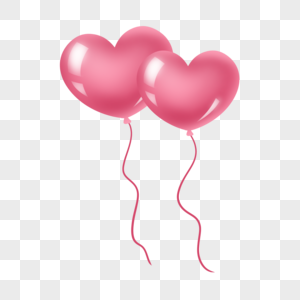 粉红色心形气球高清图片