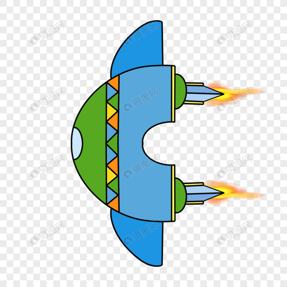 手绘卡通飞行器图片
