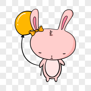 拿着气球的可爱兔子高清图片