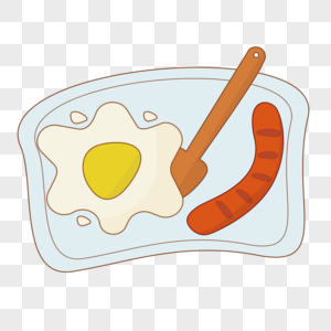 餐盘上的鸡蛋和香肠图片