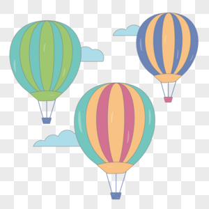 漂浮的彩色热气球图片