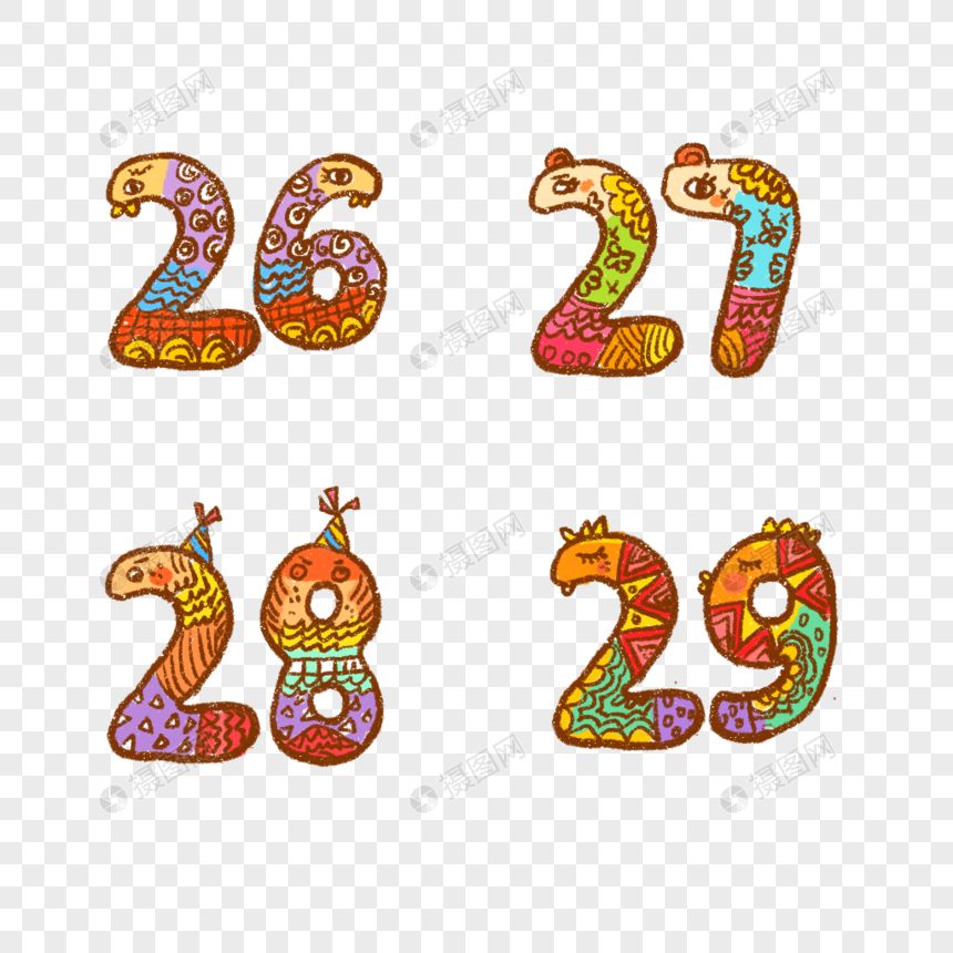 数字手绘可爱卡通插画元素素材下载 正版素材 摄图网