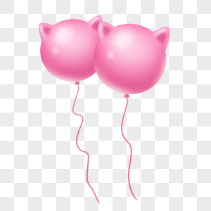 粉红色猫耳气球图片