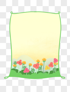 清新夏天植物花朵边框图片