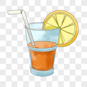 柠檬水避暑的橘子高清图片