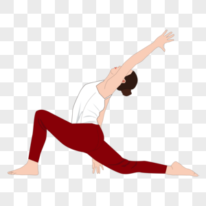 卡通手绘人物练瑜伽的女孩图片