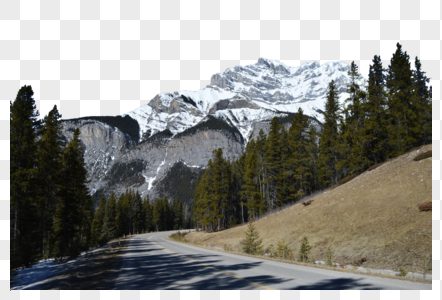 加拿大班夫国家公园雪山图片