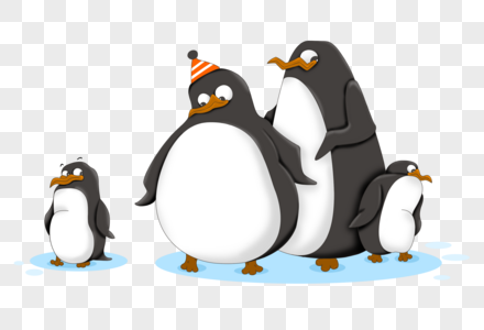 企鹅一家南极企鹅高清图片
