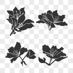 元素  |各种紫荆花剪影模板  |大气香港回归24周年宣传海报设计模板