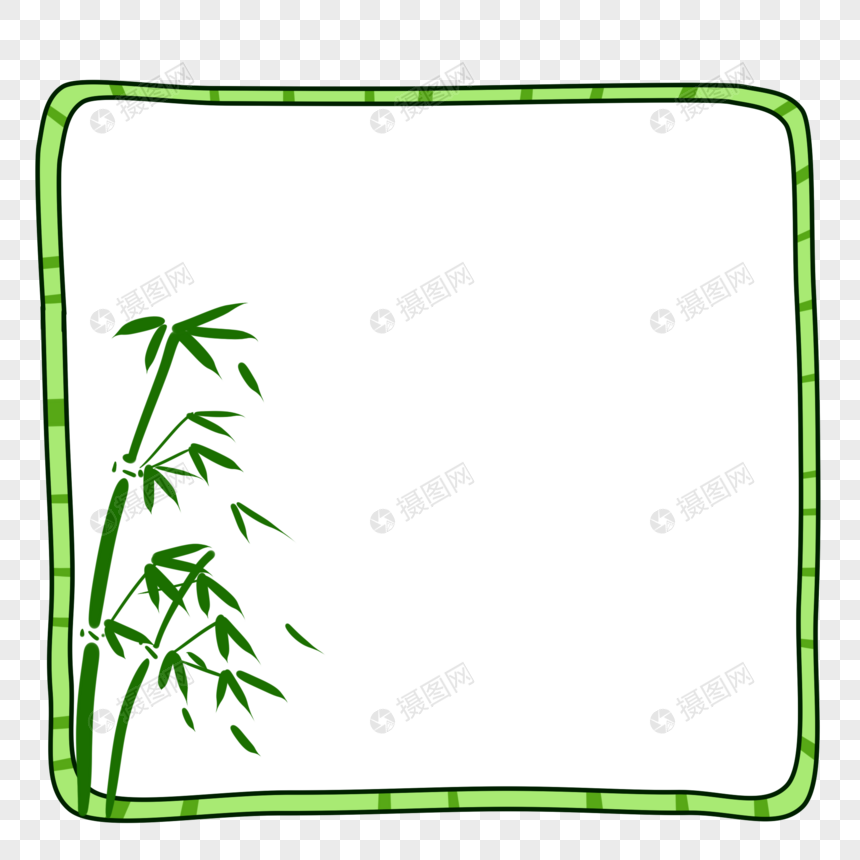 竹子边框简笔画手绘图片