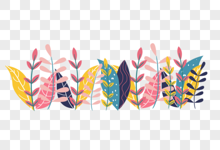 手绘植物装饰花边分割线背景图片