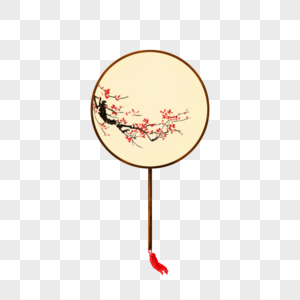 扇子梅花团扇高清图片