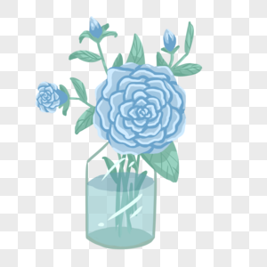 手绘植物蓝盆花高清图片