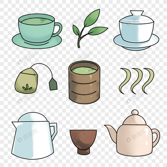 关于茶的各种图标图片