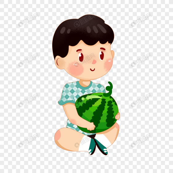 小朋友吃西瓜图片