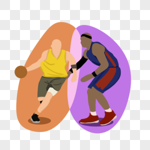 扁平风篮球运动人物图片