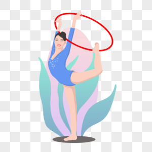 扁平风女性体操运动图片