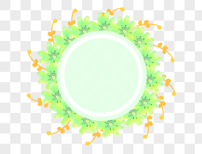 绿植花纹花环边框素材图片