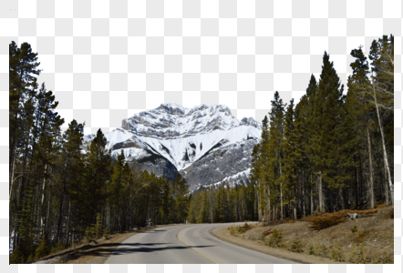 加拿大班夫国家公园雪山风景图片