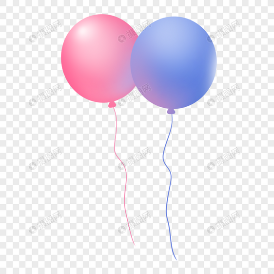 粉色蓝色气球图片