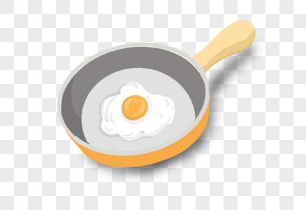 平底锅煎鸡蛋高清图片
