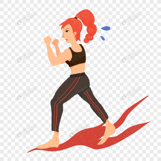 运动健身女人锻炼减肥汗滴图片