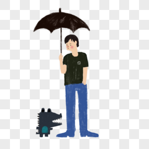 打伞的人图片