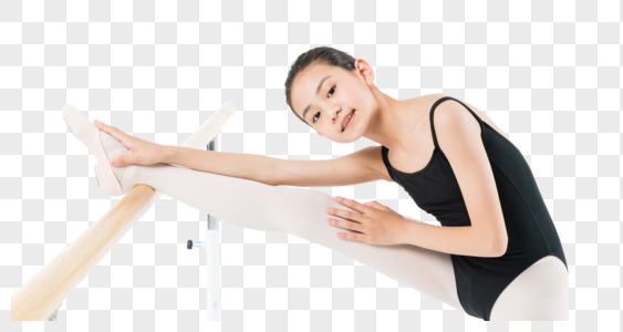 小女孩专业练舞压腿图片