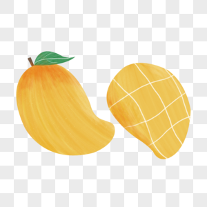 芒果手绘水果插画素材图片