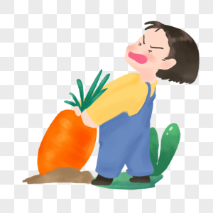 儿童节拔萝卜图片素材