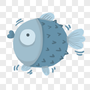 手绘海洋动物蓝色鱼图片