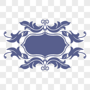欧式经典蓝色边框图片素材