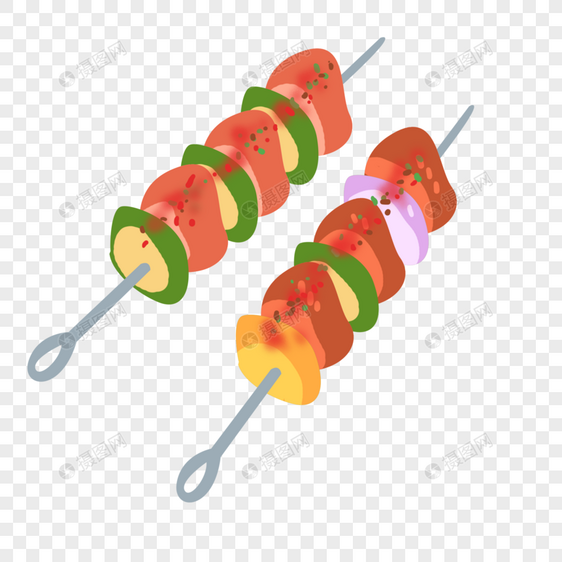 手绘卡通烧烤食物图片