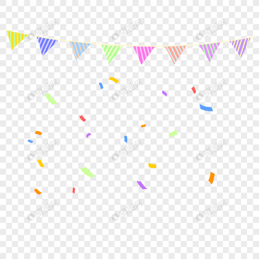 彩旗和彩带png元素素材下载 正版素材 摄图网