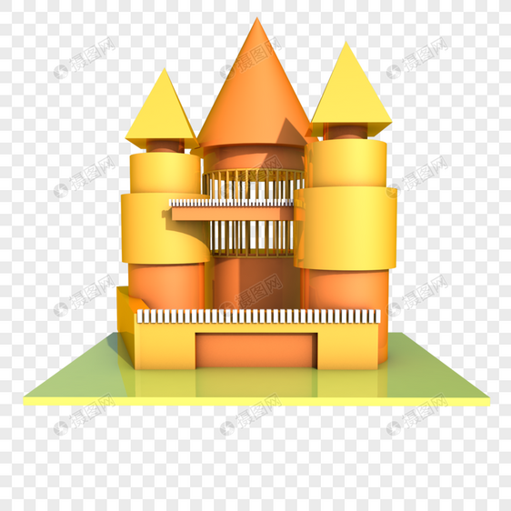 C4D多边形城堡图片