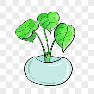 手绘可爱卡通植物插画png免抠素材图片