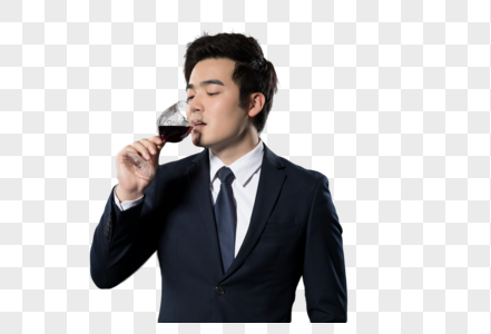 商务男士喝红酒图片