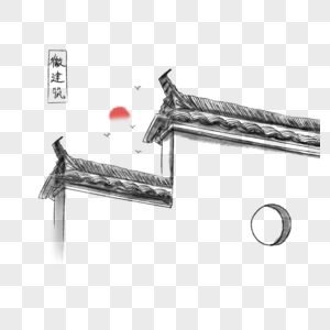 中国风建筑班徽素材背景高清图片