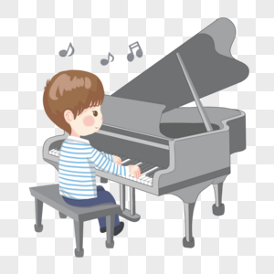 男孩弹钢琴弹钢琴素材高清图片