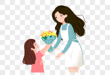 送妈妈花的男孩图片