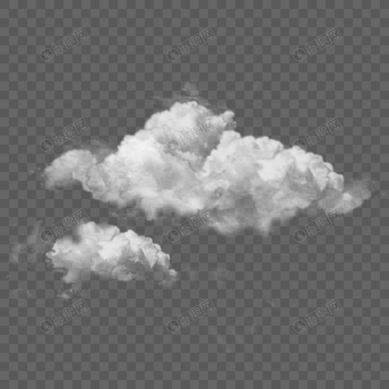 大团云朵手绘PNG图片