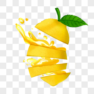 夏季写实创意柠檬水果饮料手绘图片