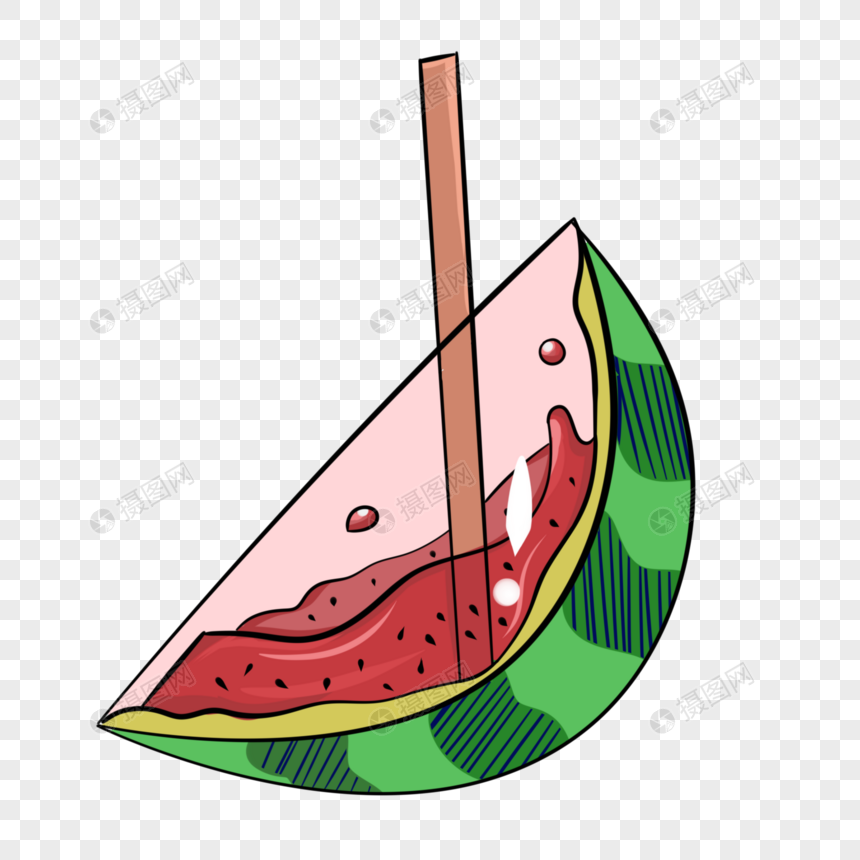夏季水果西瓜饮品创意手绘图片