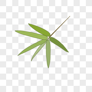 端午节一片竹叶绿色植物卡通手绘图片