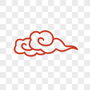 端午节红色祥云卡通手绘图片素材