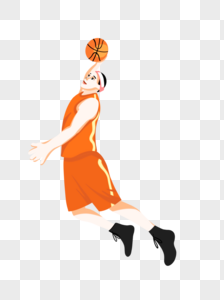 穿橙色球服打篮球的人图片