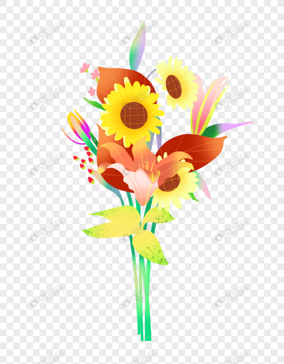 太阳花花束图片