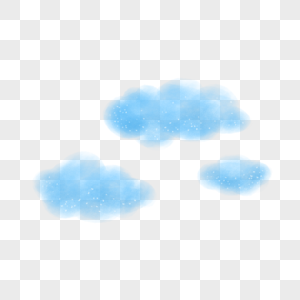 水彩云朵蓝色PNG图片
