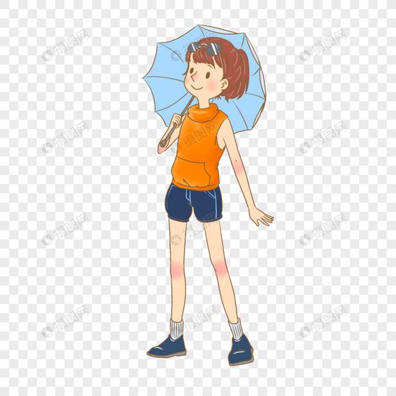 撑着伞的女孩图片